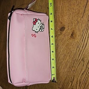 Brand New! Hello Kitty 2 pockets Cosmetic Bag-Textured! BNWT!